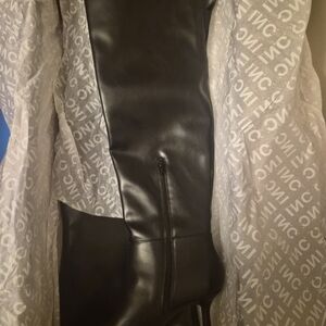 INC International Concepts Women's Black Leather Boots